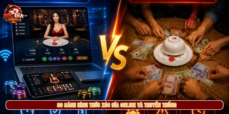 Xóc Đĩa Online - Luật Chơi, Cách Chơi, Link Truy Cập 2026 So sánh hình thức chơi xóc đĩa online và truyền thống